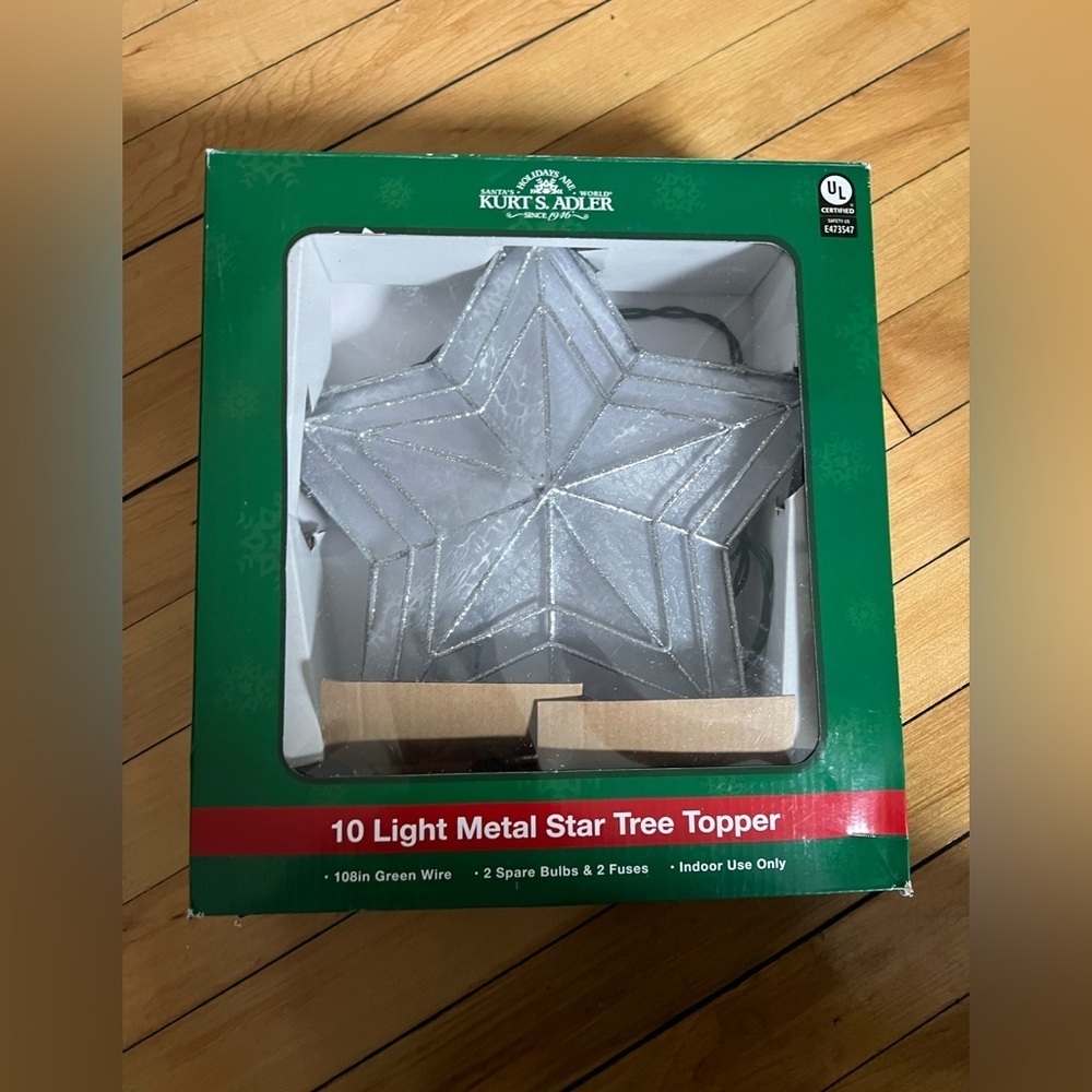 Kurt Adler UL 10-Light LED‎ Color-Changing Star Treetop